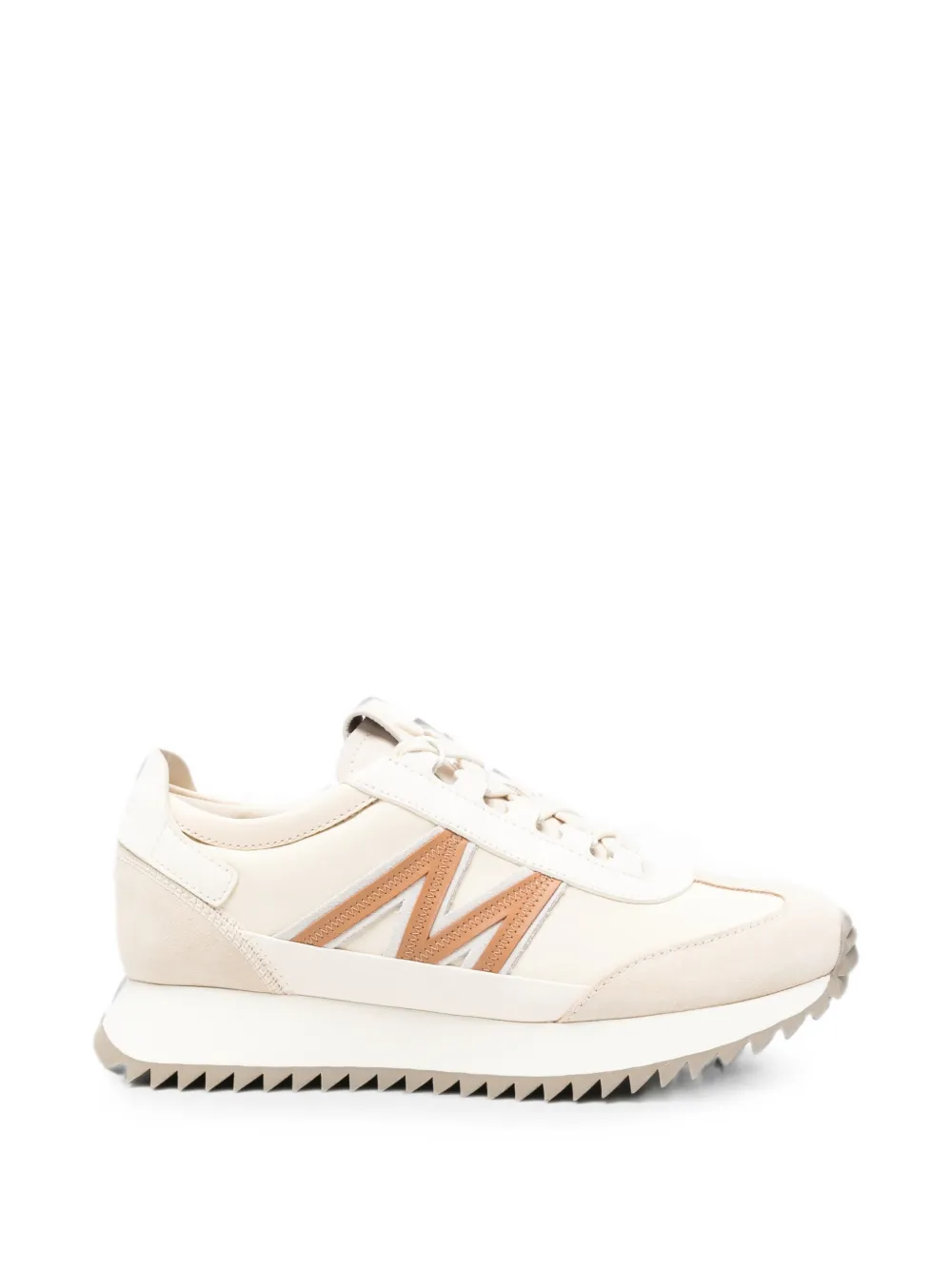 Moncler logo-patch serrated-sole sneakers Beige