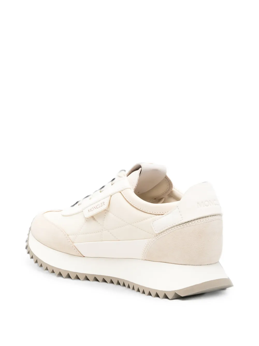 Moncler logo-patch serrated-sole sneakers Beige