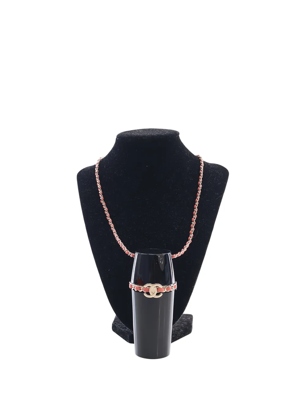 CHANEL Pre-Owned 2021 Lucite Lipstick Case On Chain - Black