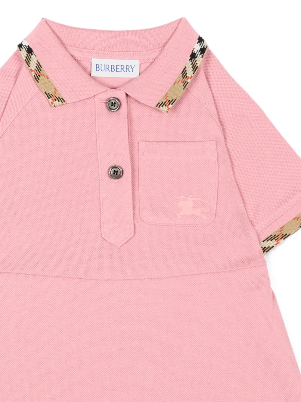 Burberry Kids Polojurk met geruite afwerking Roze