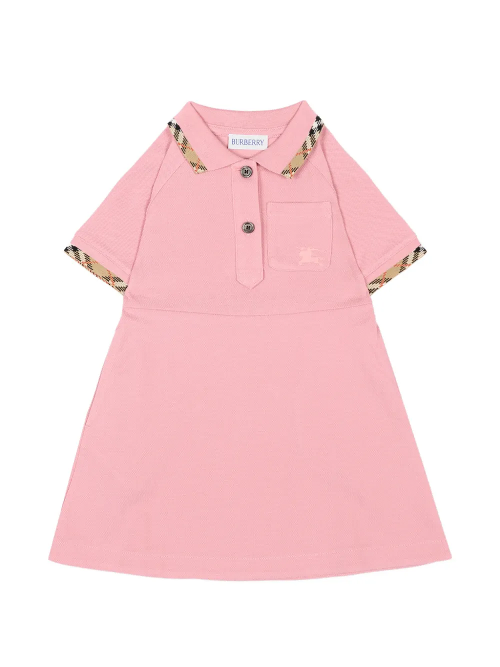 Burberry Kids Check-trim polo dress - Rosa