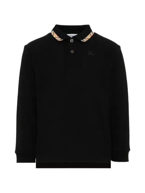 Burberry Kids check-trim long-sleeve polo shirt