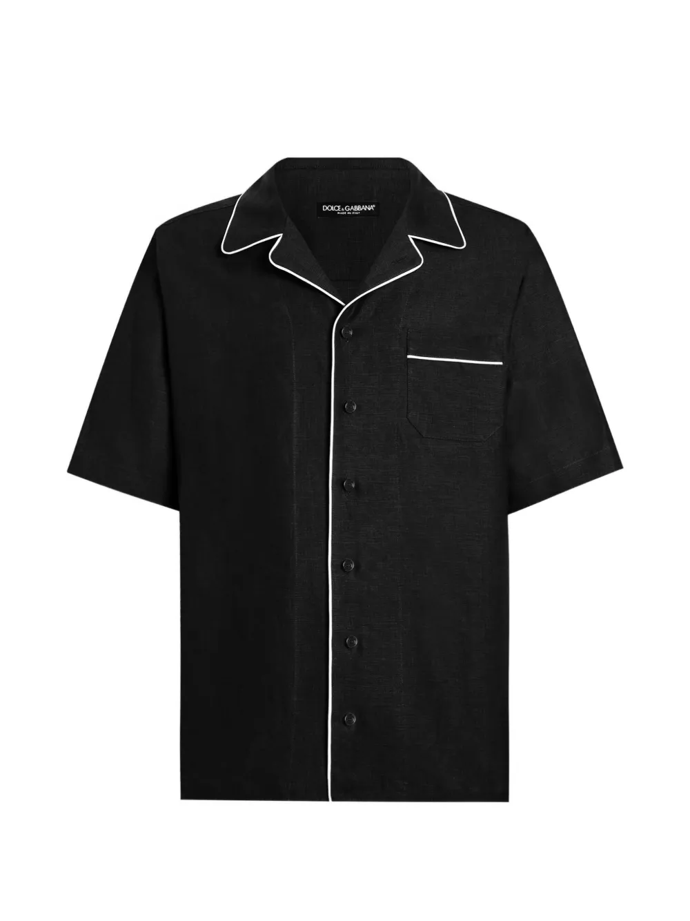 Dolce & Gabbana piping-detail chest-pocket shirt - Nero