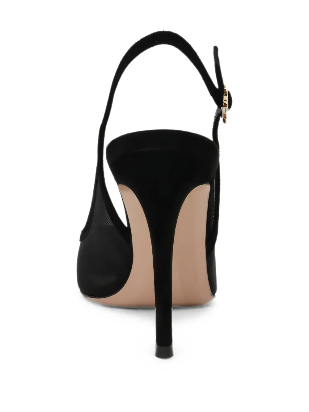 Gianvito Rossi Organza mesh slingback pumps Zwart