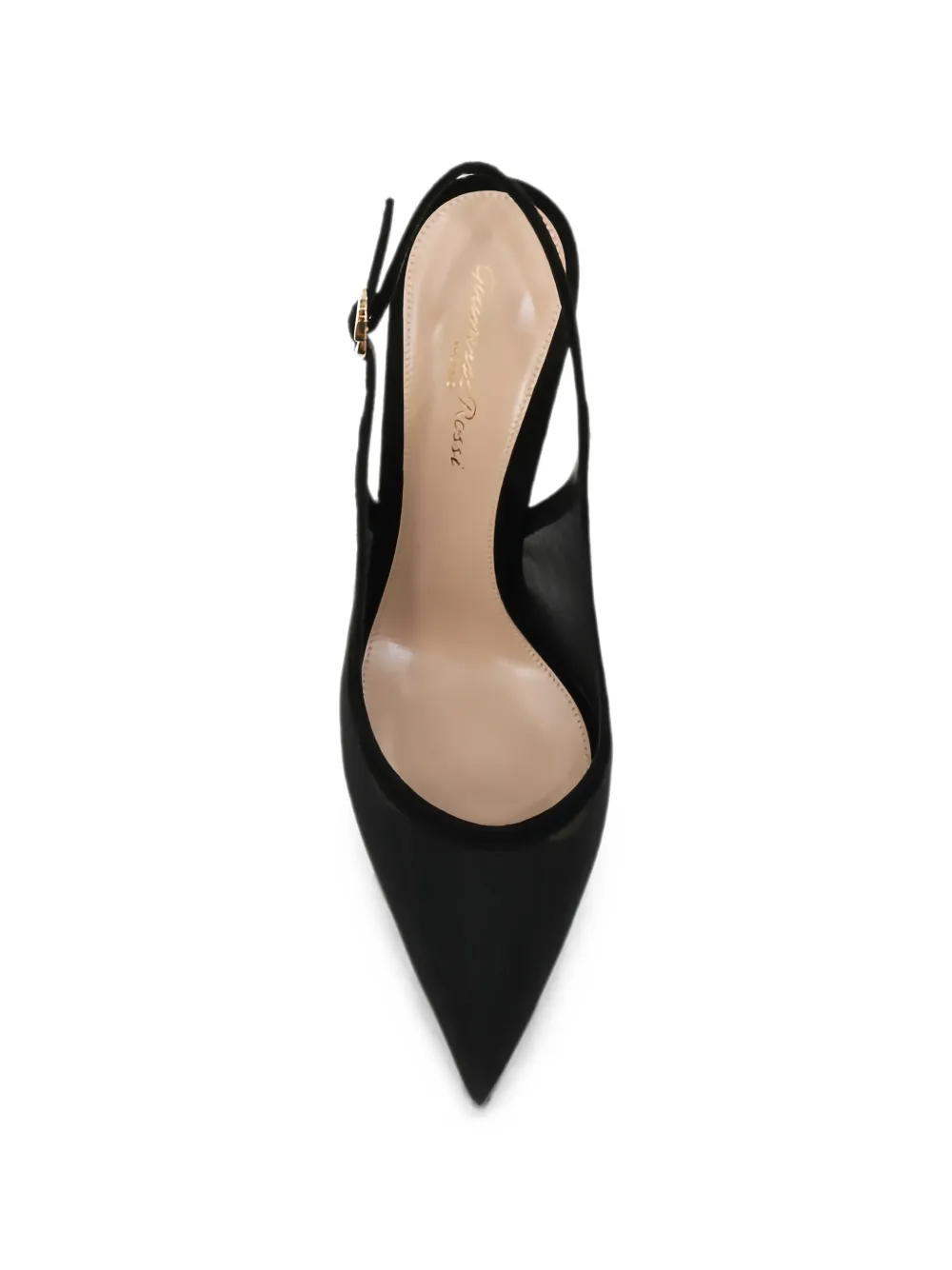 Gianvito Rossi Organza mesh slingback pumps Zwart