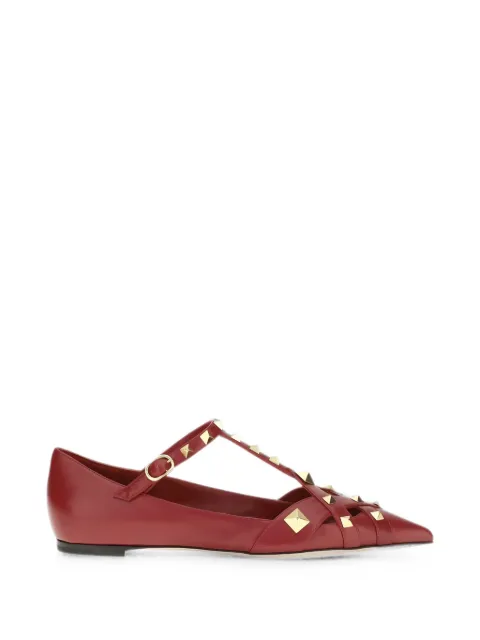 Valentino Garavani Studdy pyramid-stud flat pumps