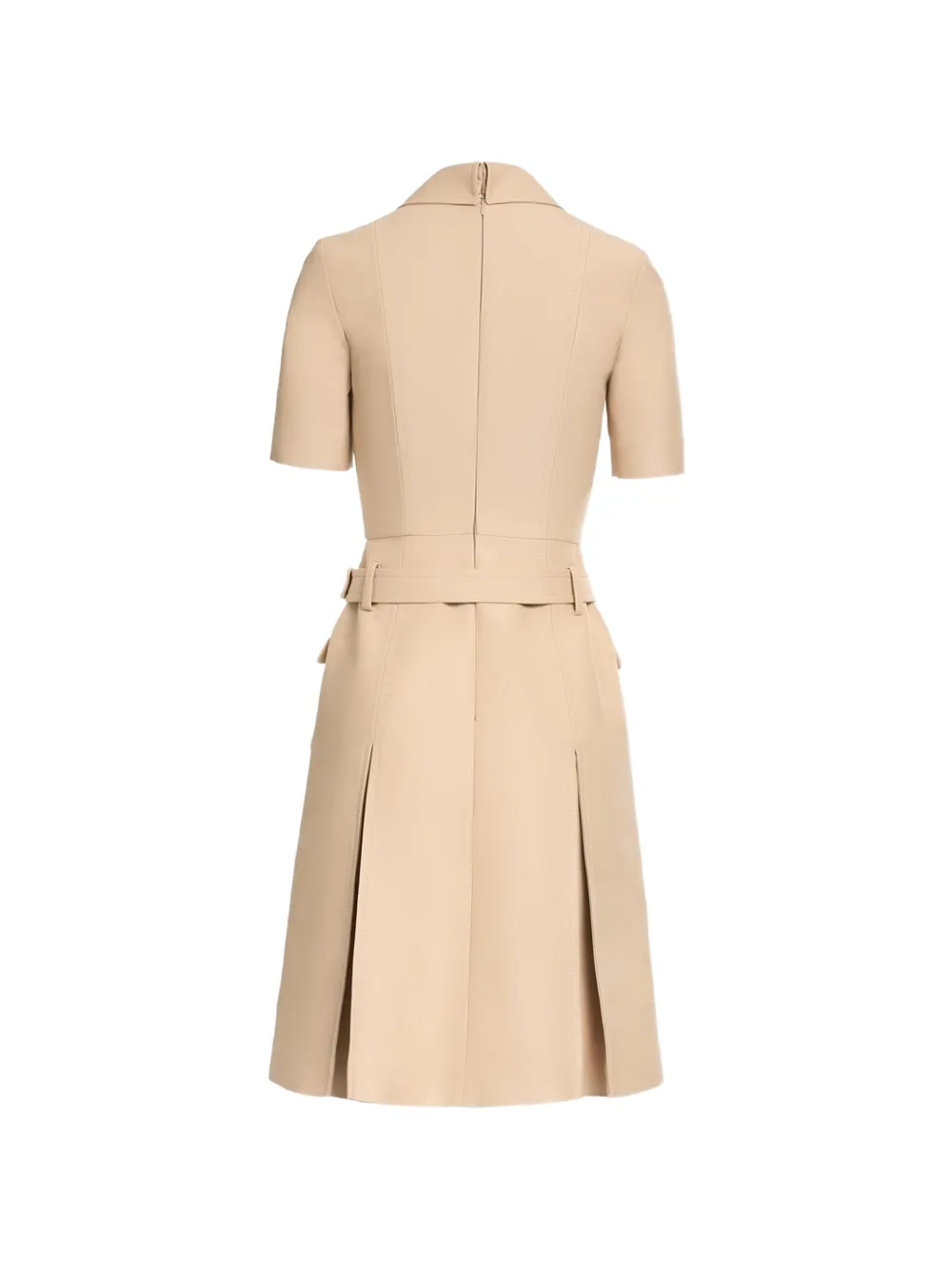 Elie Saab Geplooide jurk met ceintuur Beige
