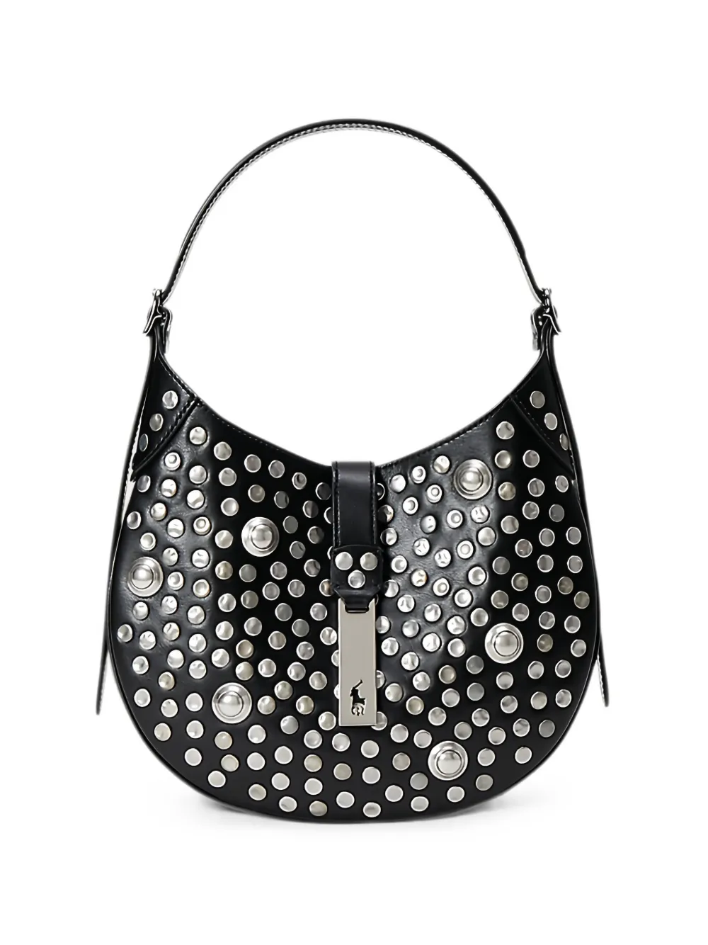 Polo Ralph Lauren small Polo ID studded leather shoulder bag - Nero