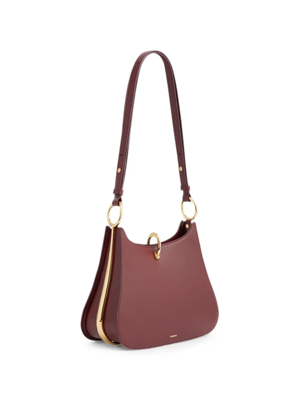 Rabanne medium Ring leather shoulder bag - Rosso
