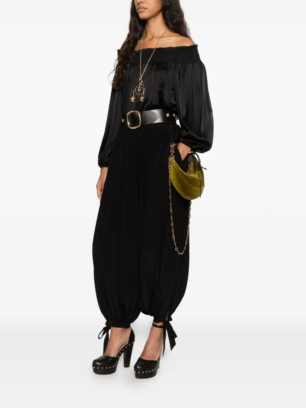 Chloé Off-shoulder blouse Zwart