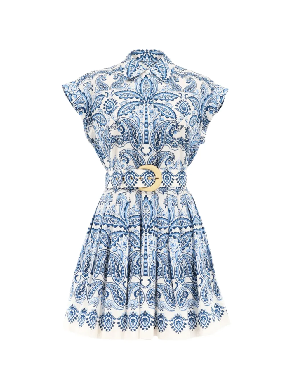 Cara Cara Octavia paisley-print belted mini dress - Bianco