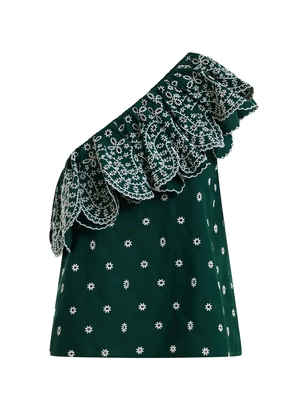 Essentiel Antwerp embroidered ruffled blouse - Verde