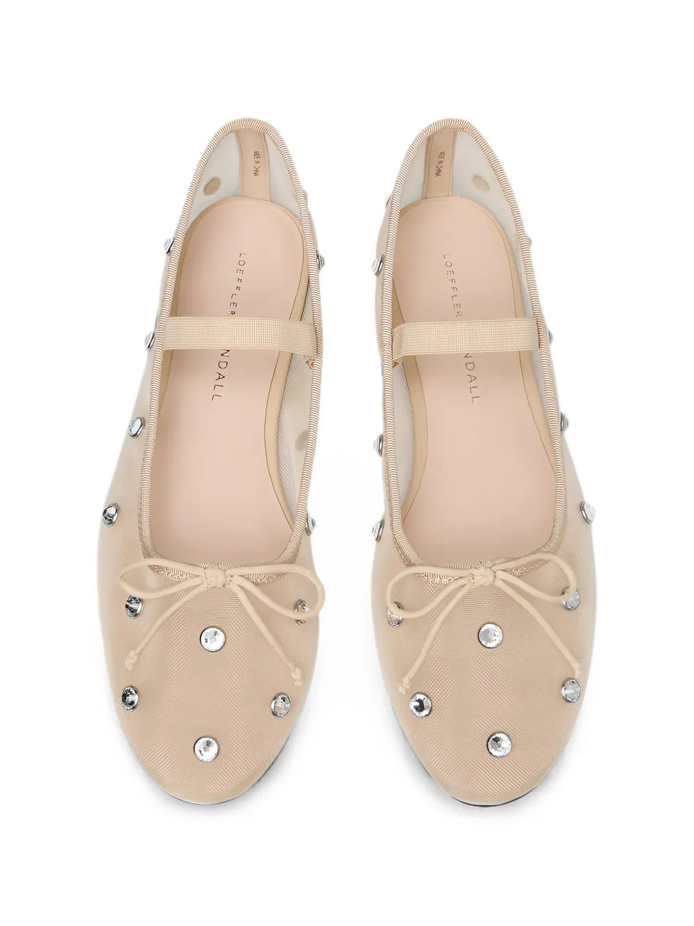 Loeffler Randall Leonie crystal-embellished ballet flats Beige