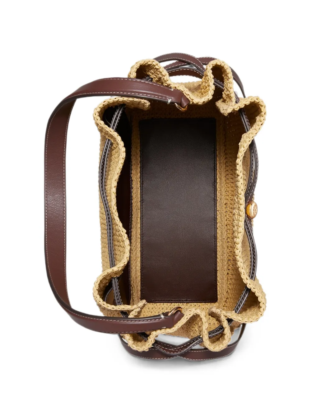 Tory Burch Grote Romy geweven schoudertas Beige