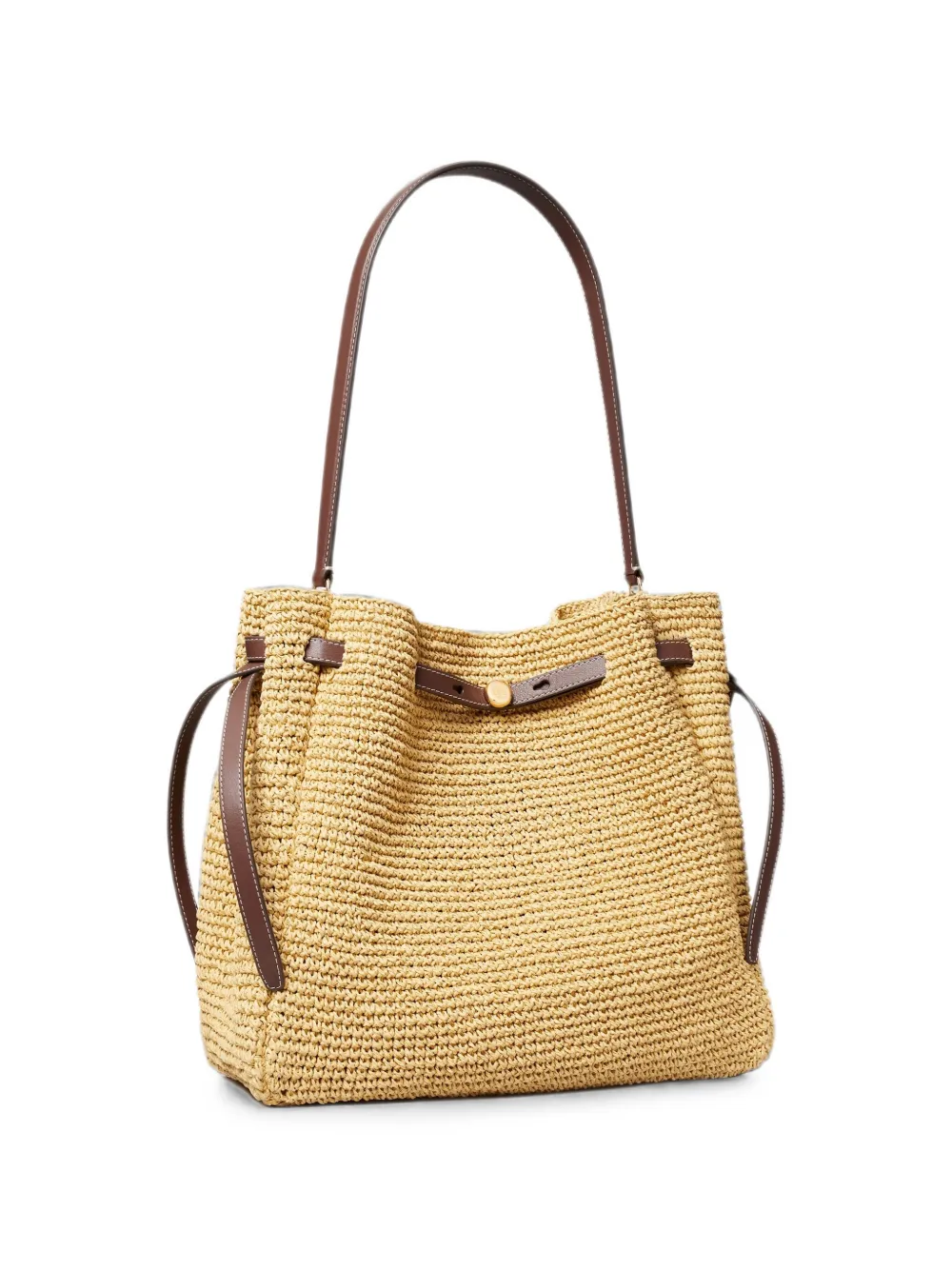 Tory Burch Grote Romy geweven schoudertas Beige