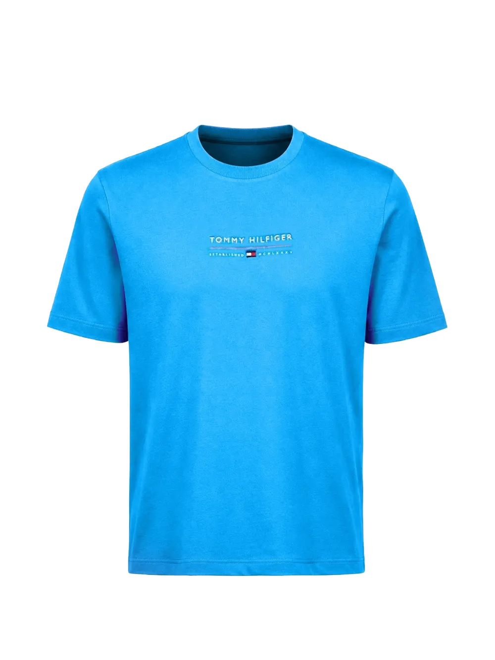 Tommy Hilfiger logo-embroidered cotton T-shirt - Blu