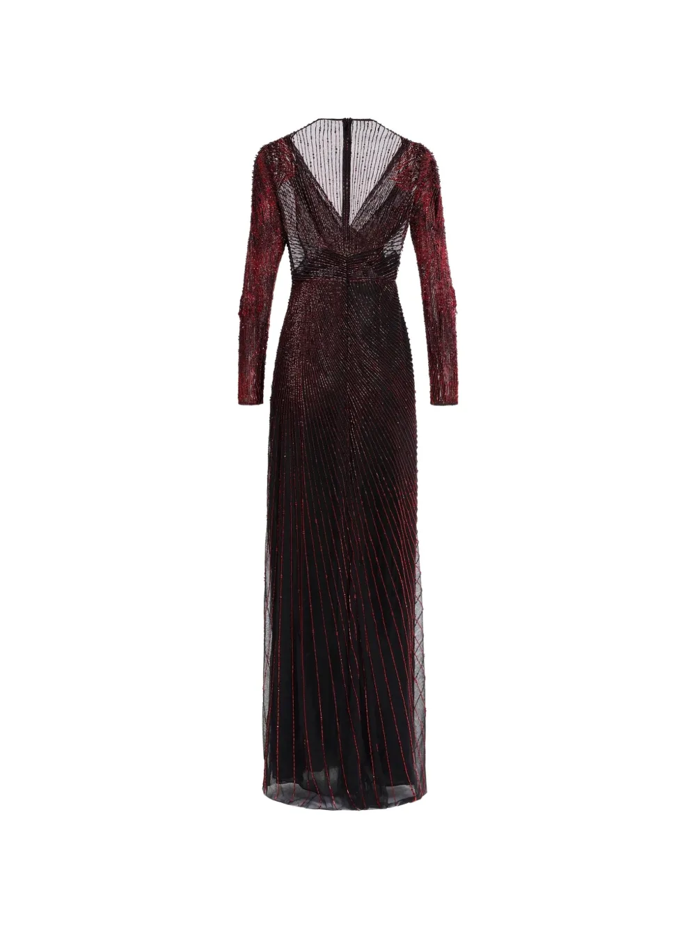 Elie Saab Maxi-jurk met geborduurde kralen en wikkelstijl Zwart