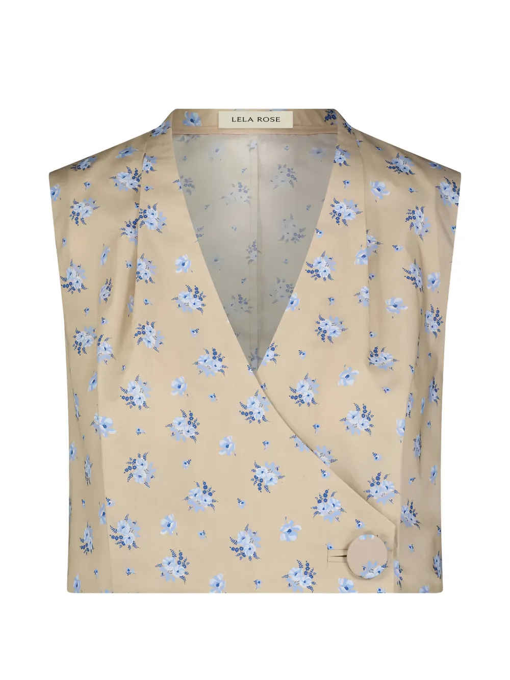 Lela Rose floral-print wrap top - Toni neutri