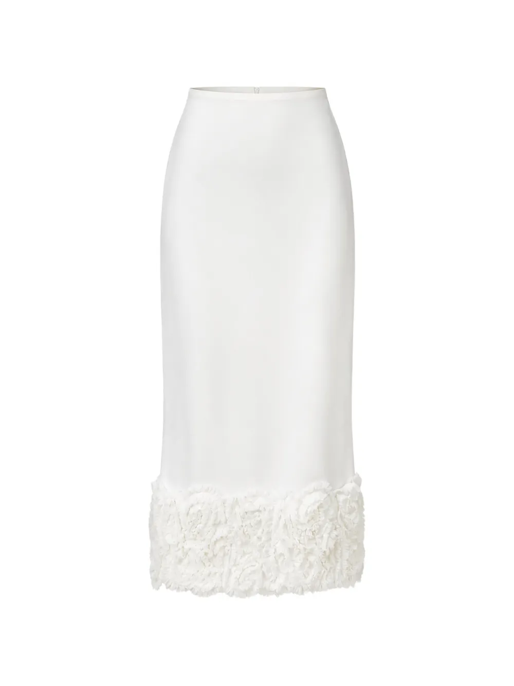 Alexis Cormara ruffled-trim midi skirt - Bianco