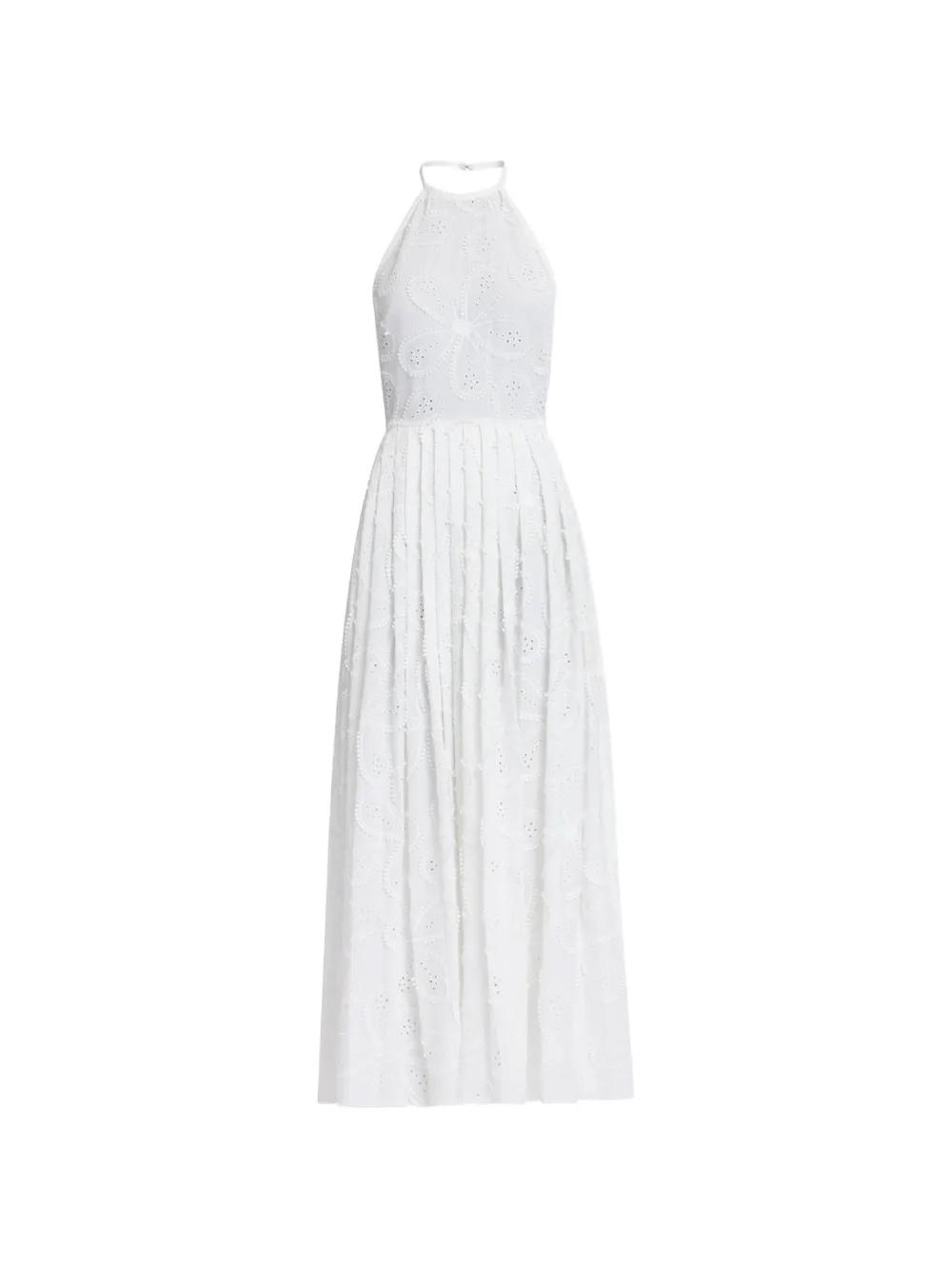 Elie Saab embroidered halterneck day dress - Weiß
