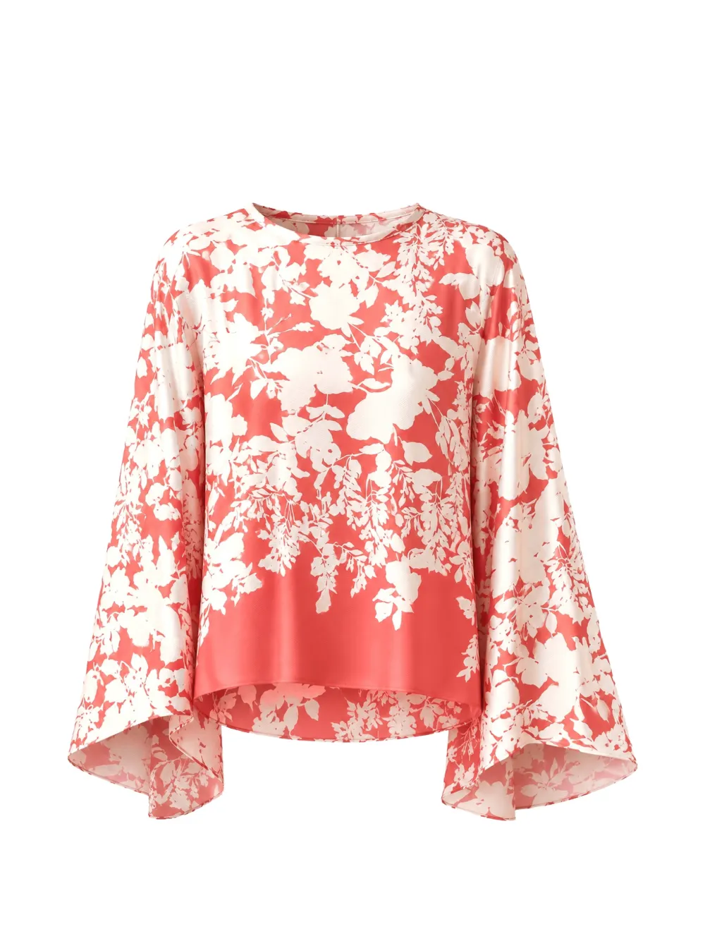 Agnona floral-print silk blouse - Rosso