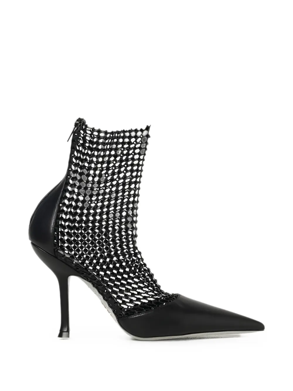 René Caovilla crystal-embellished mesh pumps - Nero