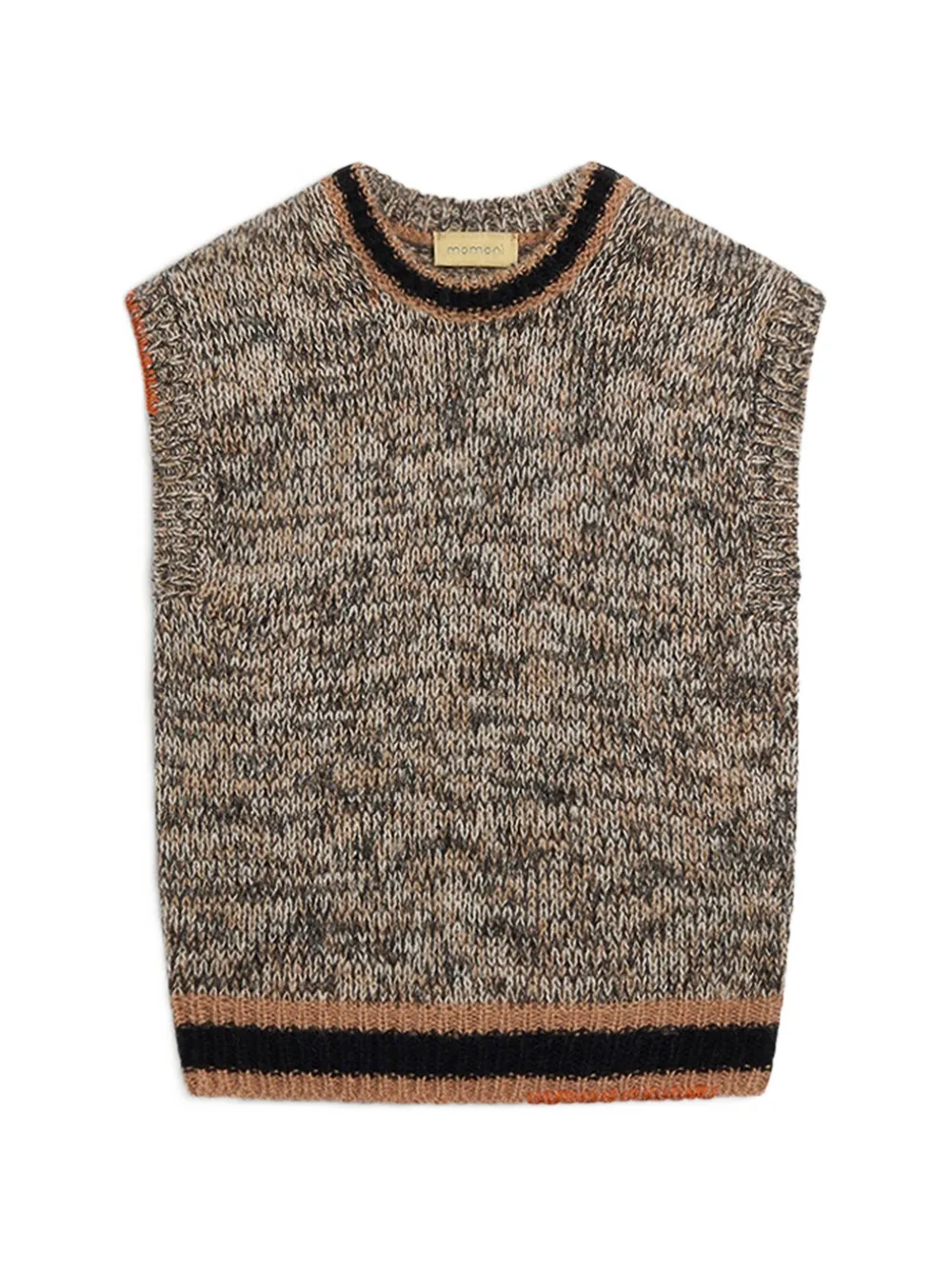MOMONÌ Lett mouliné-knit tank top - Toni neutri