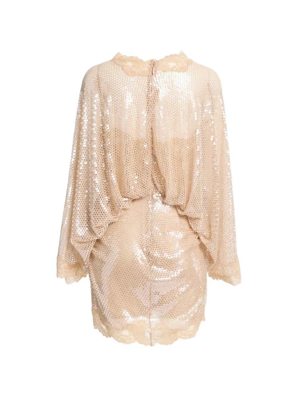 Elie Saab Mini-jurk verfraaid met pailletten Beige