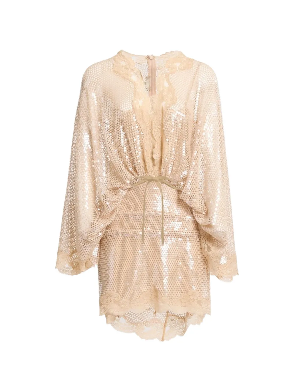 Elie Saab Sequin-embellished Mini Dress In Neutral