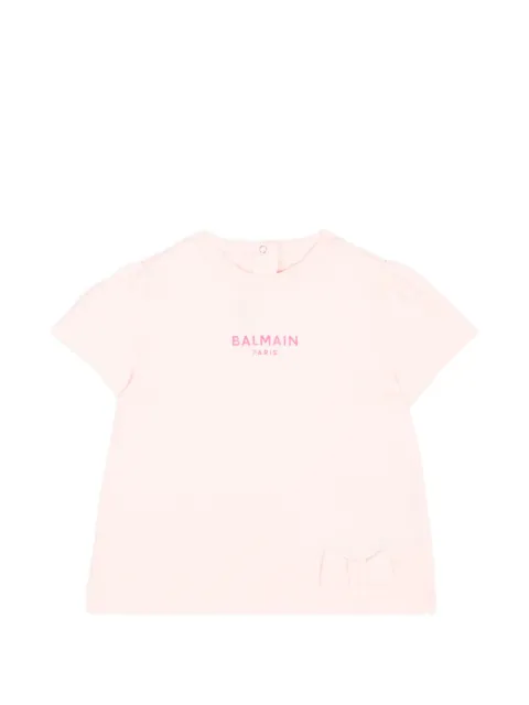 Balmain Kids playera con logo estampado
