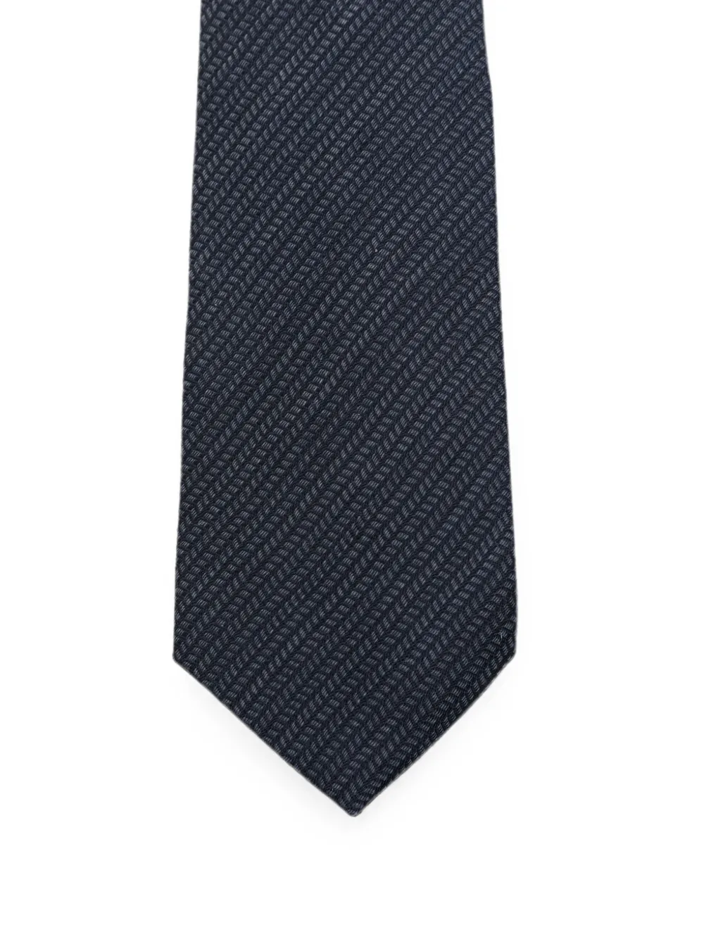 Canali Wollen stropdas met micro-patroon Blauw