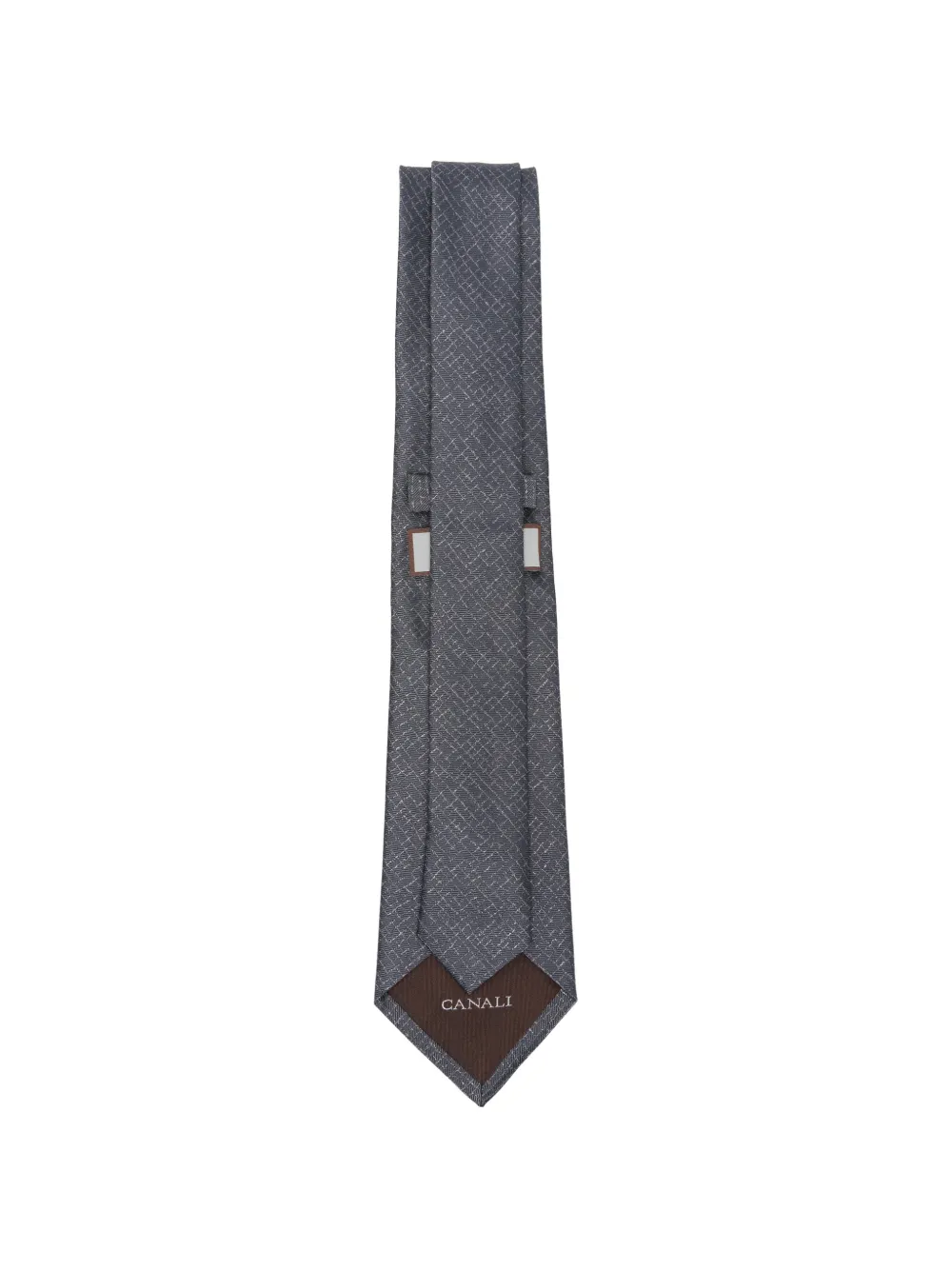 Canali Zijden stropdas met geometrisch patroon Grijs