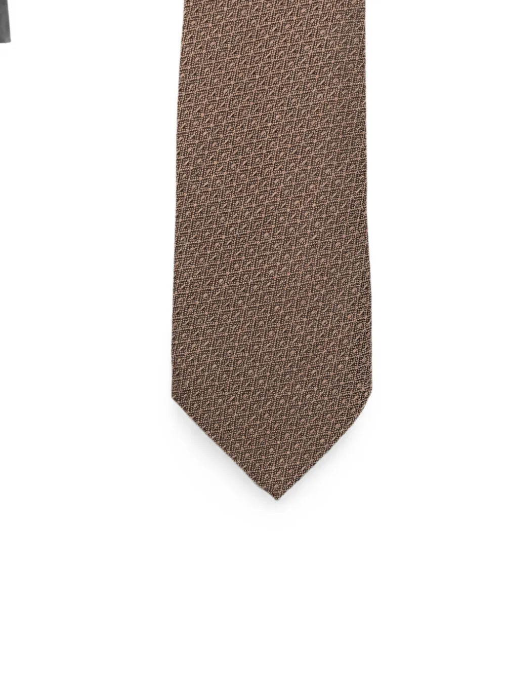 Canali Wollen stropdas met geometrisch patroon Bruin