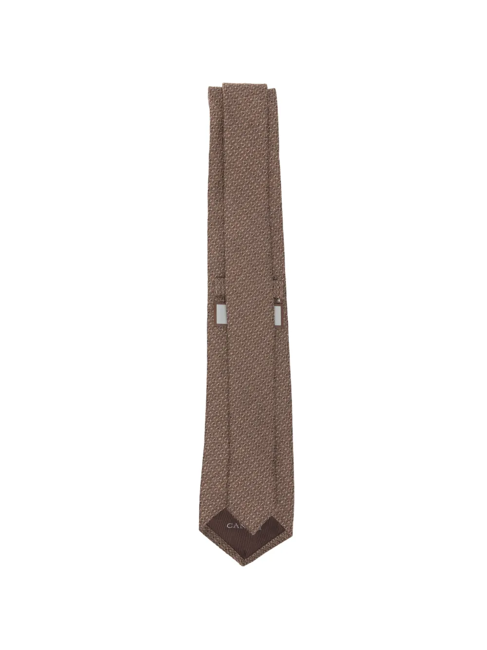 Canali Wollen stropdas met geometrisch patroon Bruin