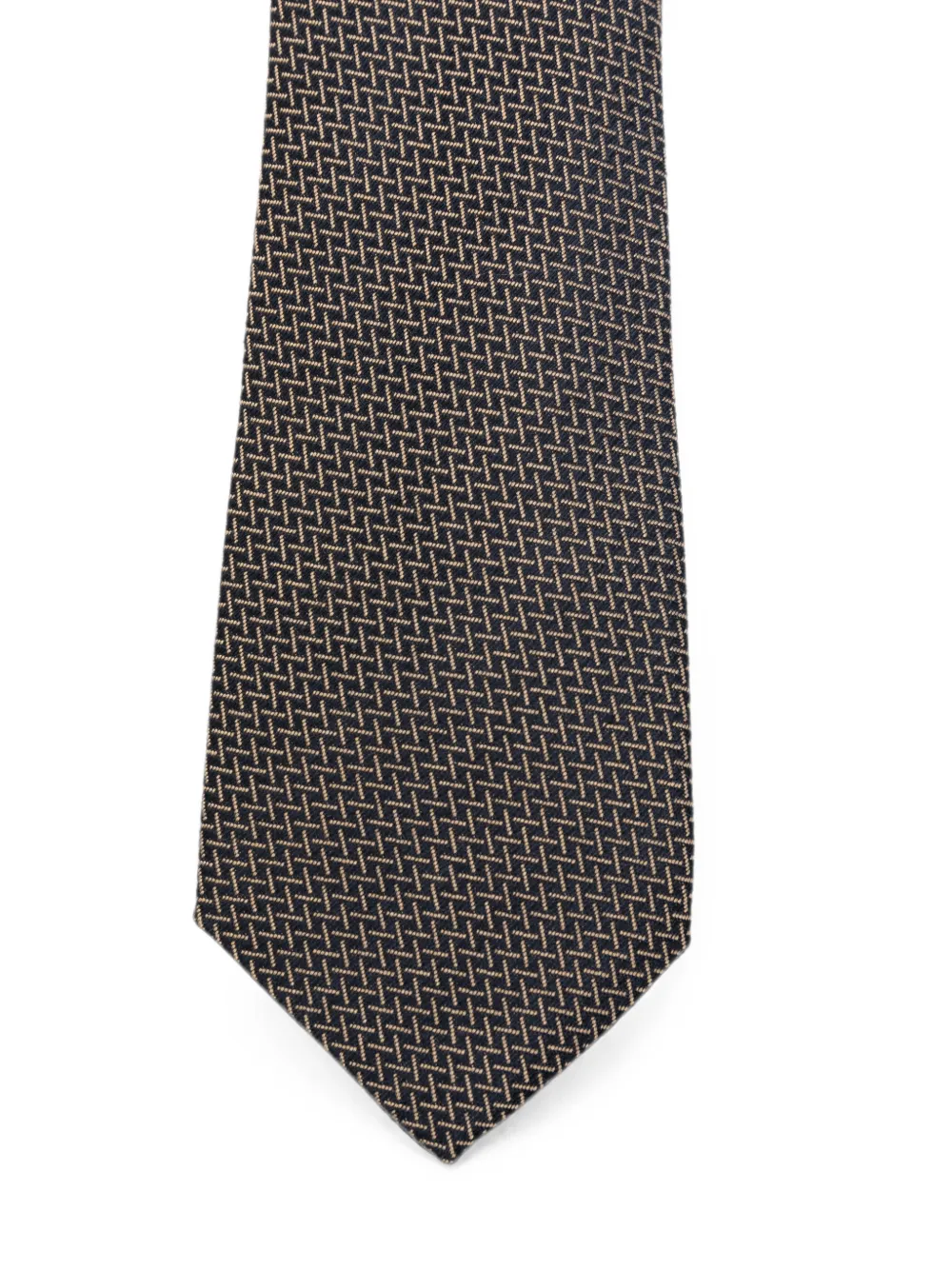 Canali Stropdas met geometrisch patroon Bruin