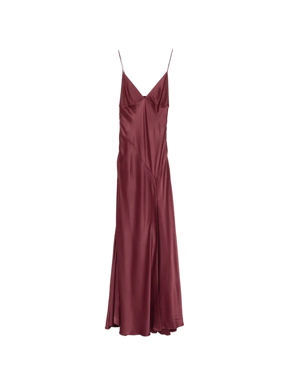 Alberta Ferretti side-slit V-neck maxi dress - Rot