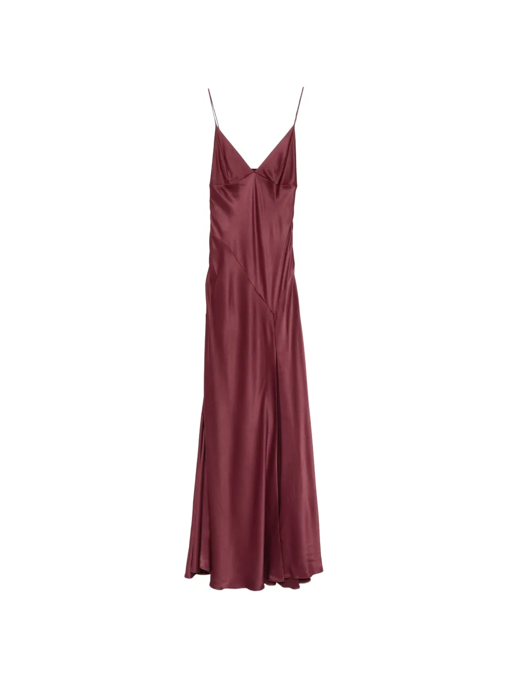 Alberta Ferretti side-slit V-neck maxi dress - Rot