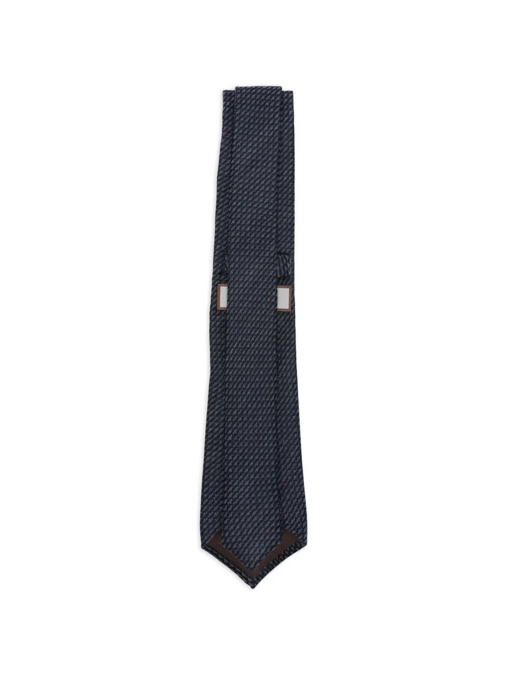 Canali Stropdas van zijdemix met micro-patroon Blauw