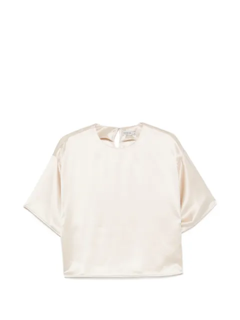 Simkhai satin-finish short-sleeve top