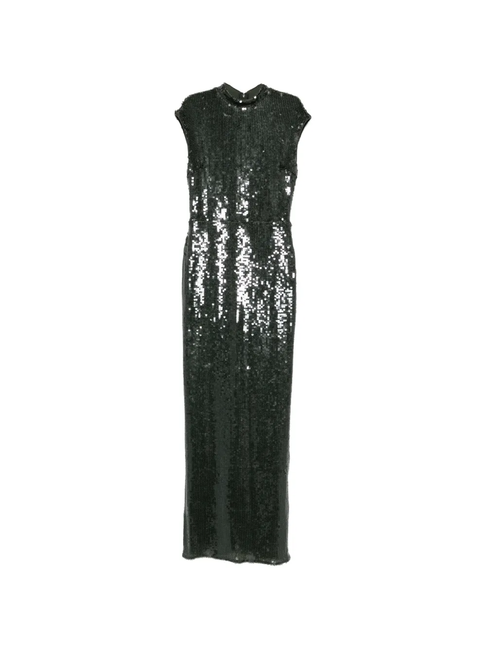 ROTATE BIRGER CHRISTENSEN sequin-embellished mock-neck maxi dress - Grün