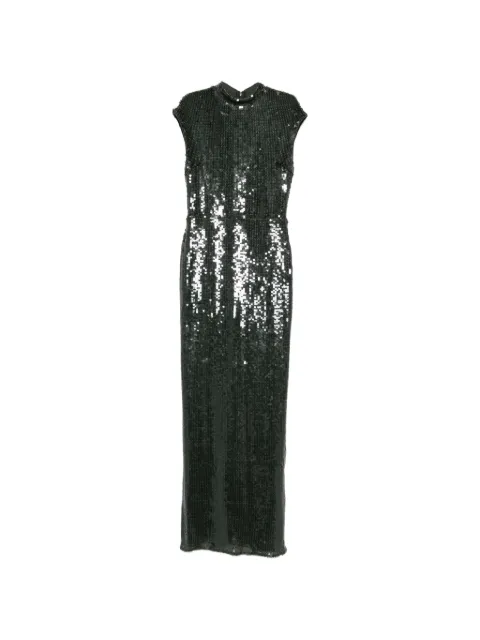 ROTATE BIRGER CHRISTENSEN vestido largo bordado con lentejuelas y cuello alto
