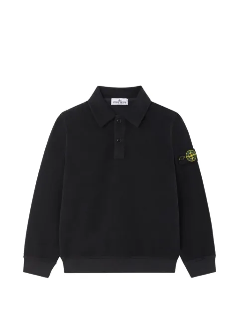 Stone Island Junior Compass-patch terry-cloth polo shirt
