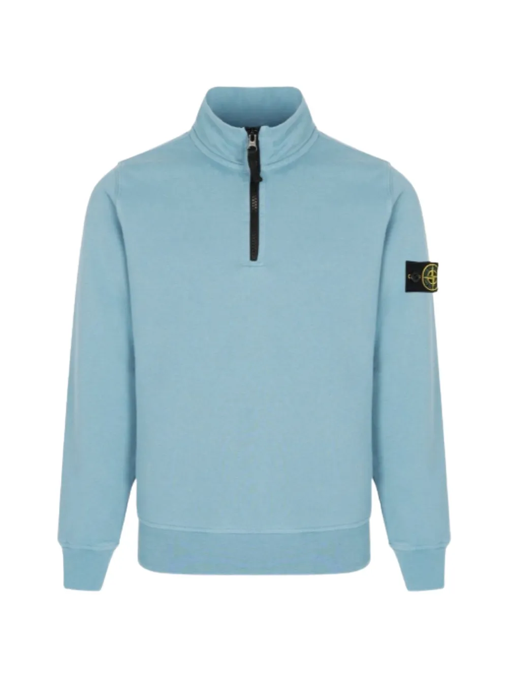 Stone Island Junior logo-patch half-zip sweater - Blu