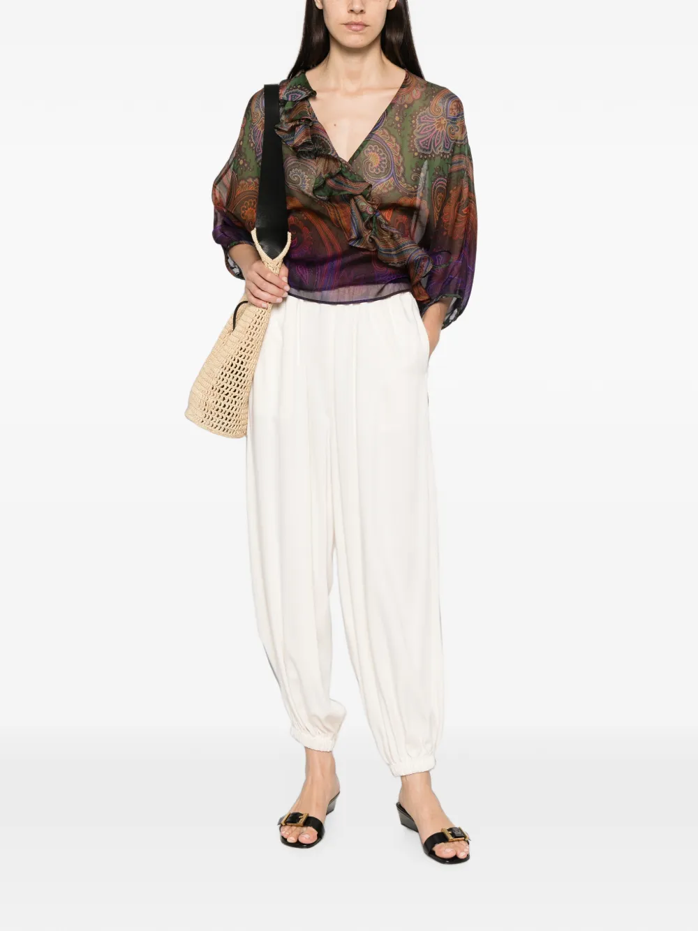 ETRO Blouse met paisley-print Groen