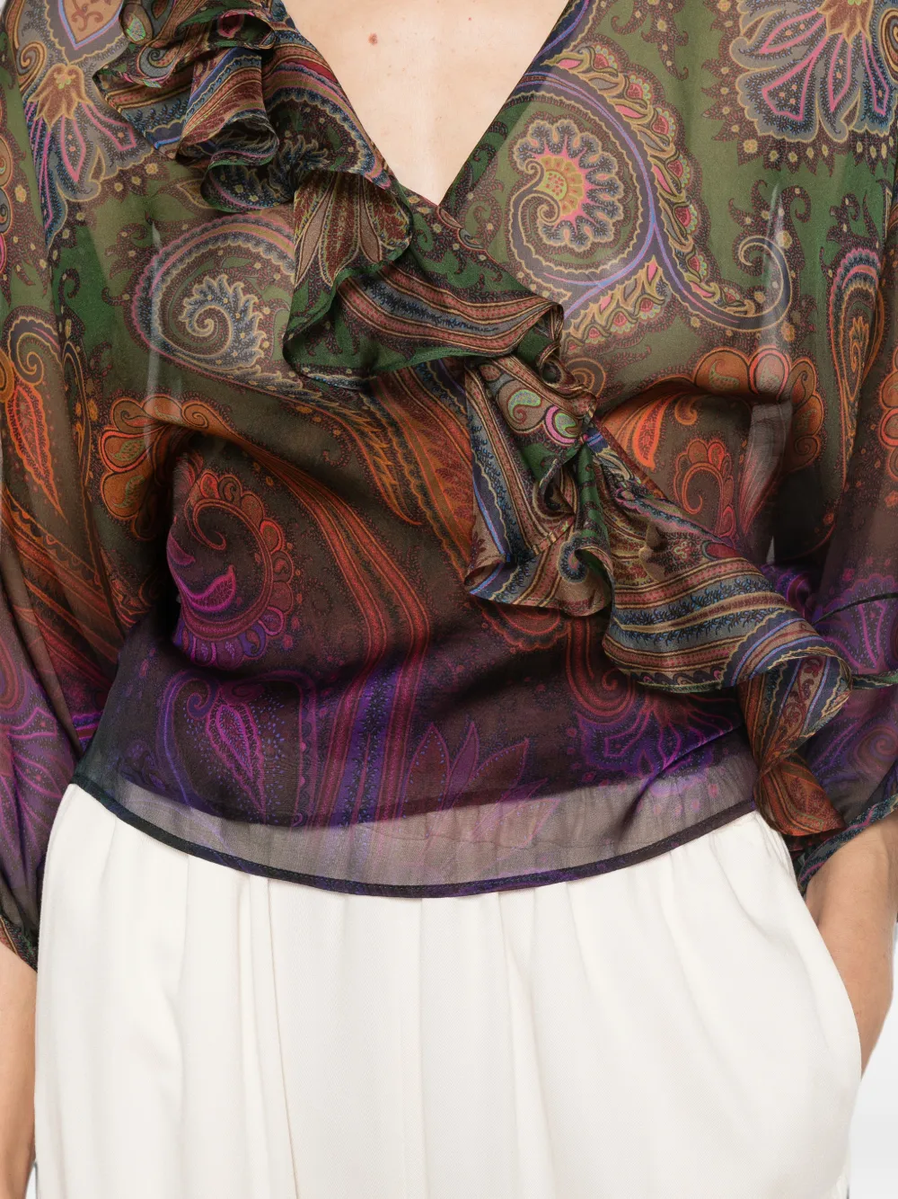 ETRO Blouse met paisley-print Groen
