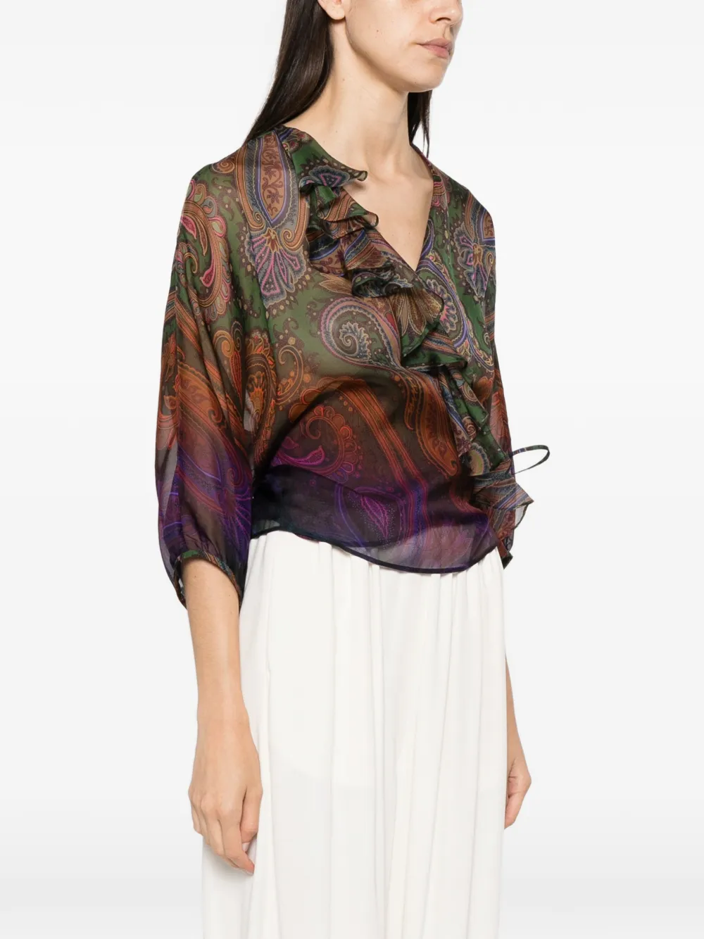ETRO Blouse met paisley-print Groen