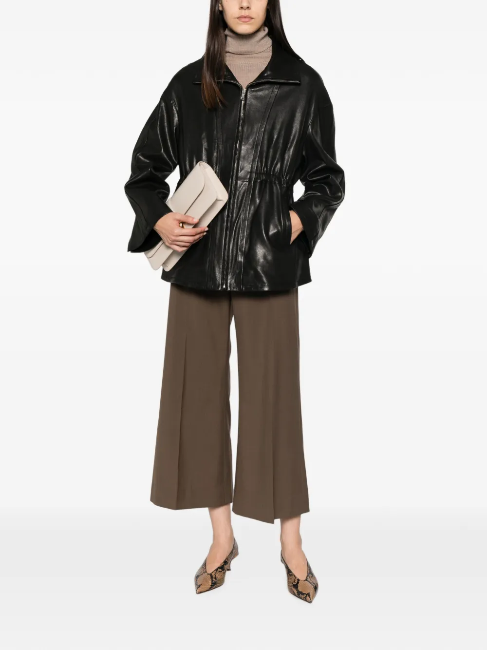 KHAITE Walter cropped broek Bruin
