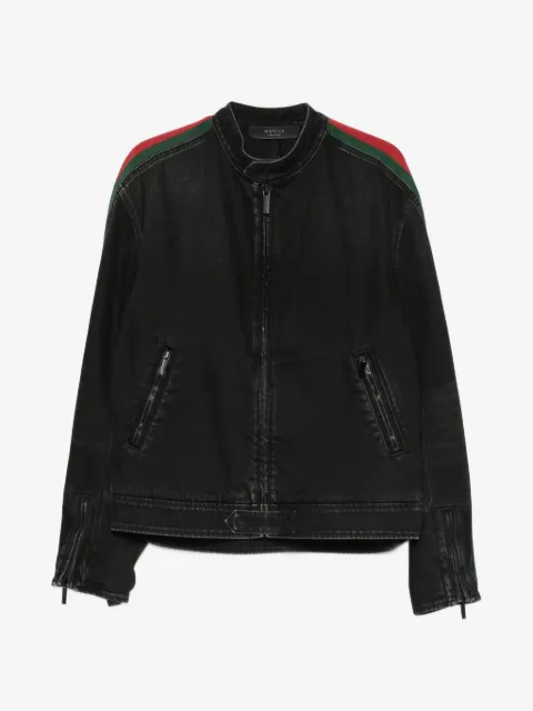 Gucci chamarra de mezclilla con detalle Web