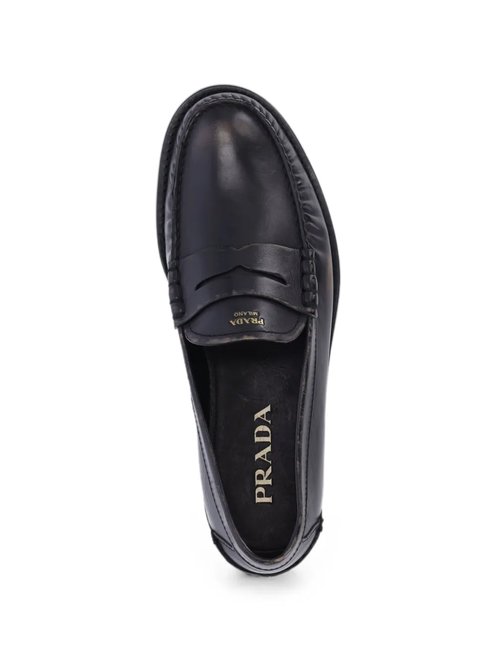 Prada leather loafers Zwart