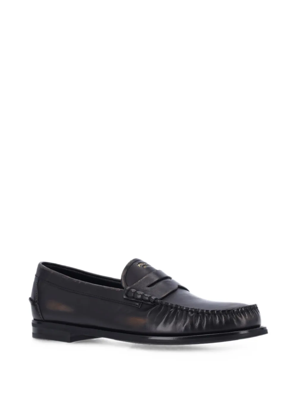 Prada leather loafers Zwart